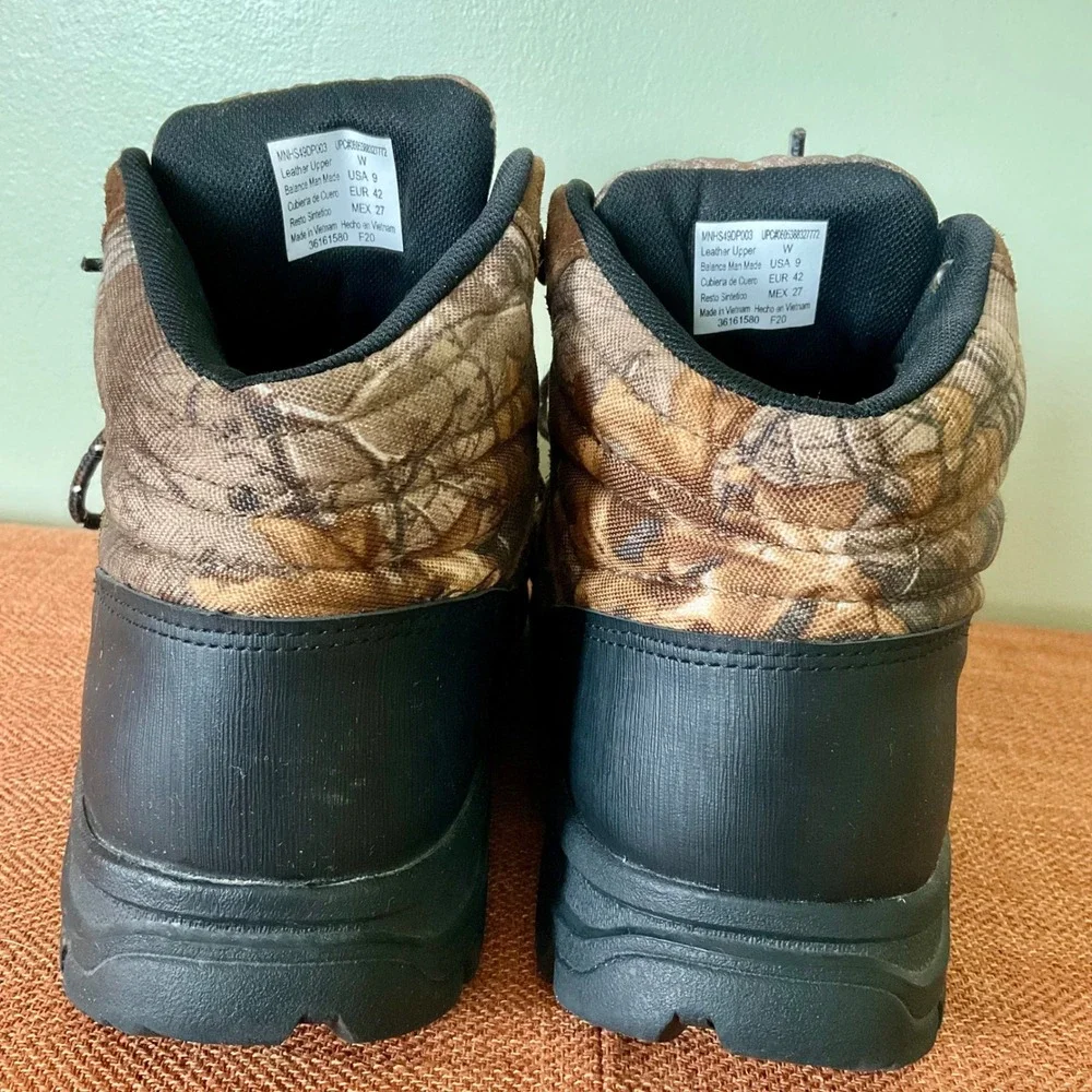 Herman Survivors Mens 9 Waterproof Hiking Boots Camo Brown Leather Hunting Shoes